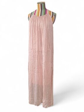 Meo Meli Silk Blend Made in Italy Maxi Column Dress Pink